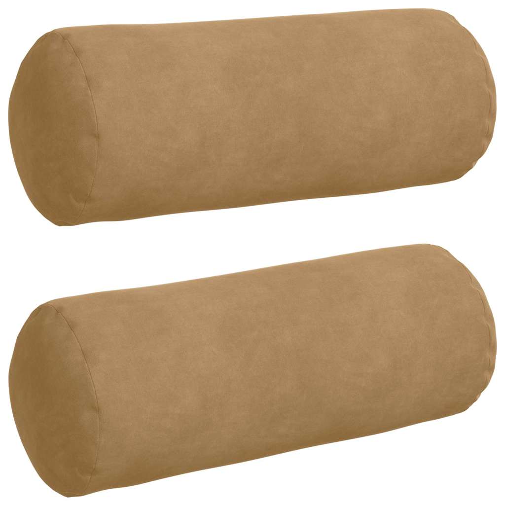 Hengerpárnák 2 pcs Barna Ø 15 x 40 cm Bársonyos szövet