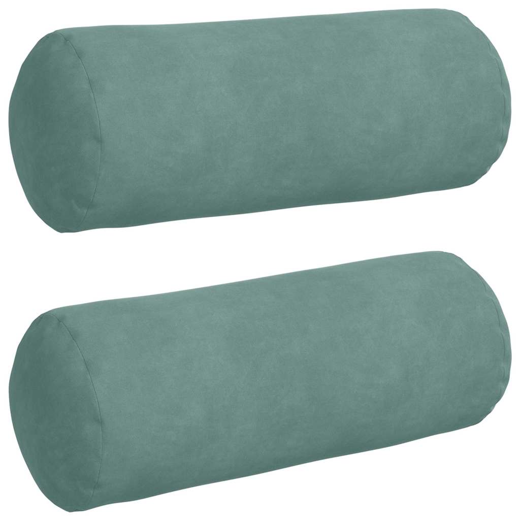 Hengerpárnák 2 pcs Tengeri Zöld Ø 15 x 40 cm Bársonyos szövet