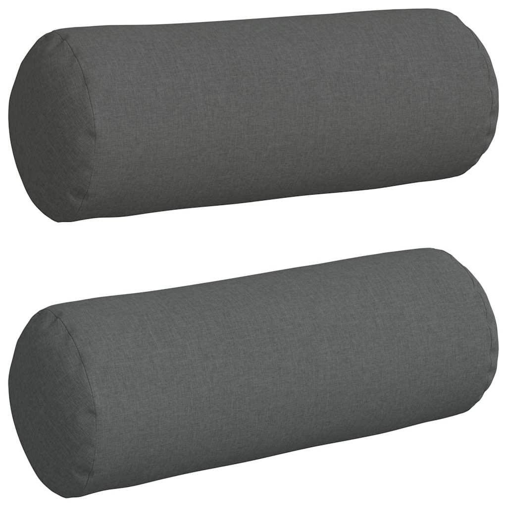 Hengerpárnák 2 pcs Sötétszürke Ø 25 x 70 cm szövet