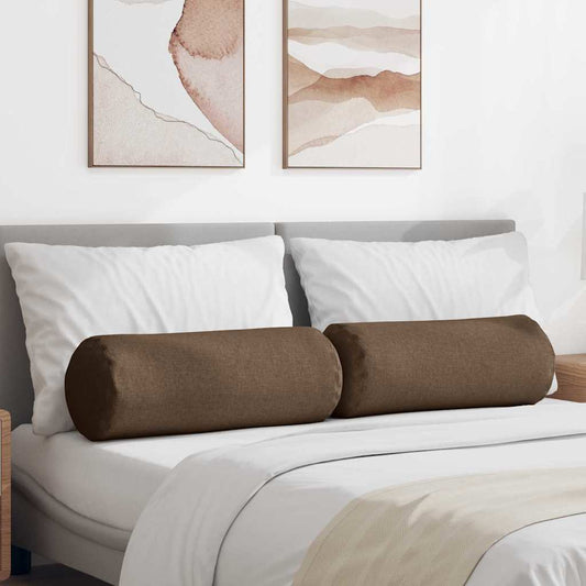 Hengerpárnák 2 db szövet Barna Ø 25 x 70 cm