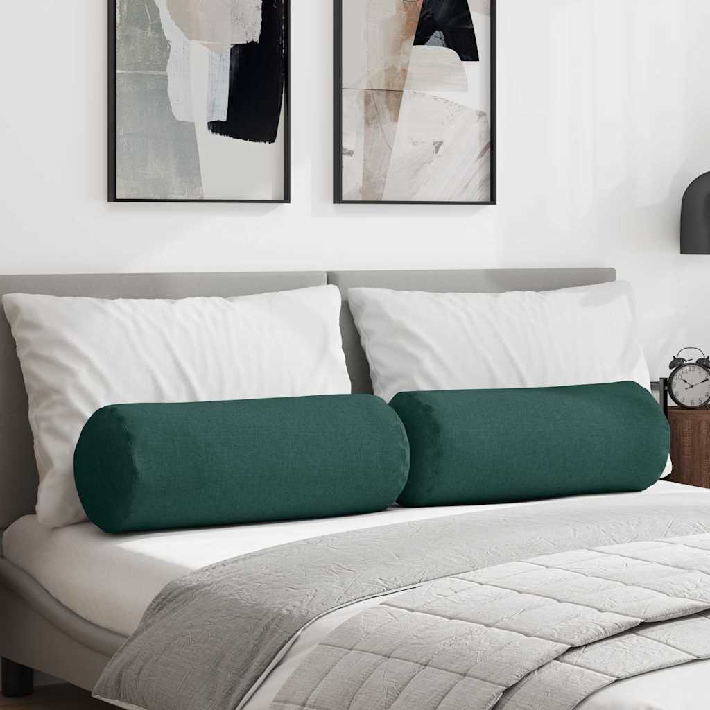 Hengerpárnák 2 pcs Sötétzöld Ø 25 x 70 cm szövet
