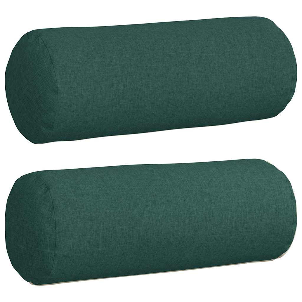 Hengerpárnák 2 pcs Sötétzöld Ø 25 x 70 cm szövet