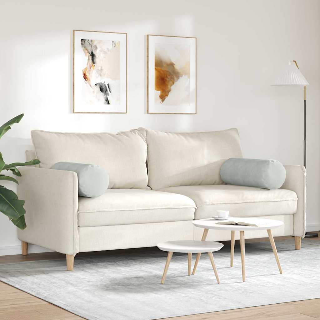 Hengerpárnák 2 pcs Világosszürke Ø 25 x 70 cm Bársonyos szövet