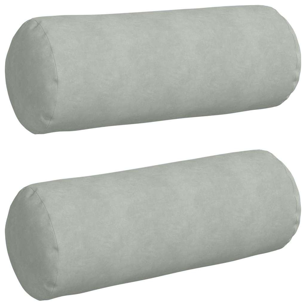 Hengerpárnák 2 pcs Világosszürke Ø 25 x 70 cm Bársonyos szövet
