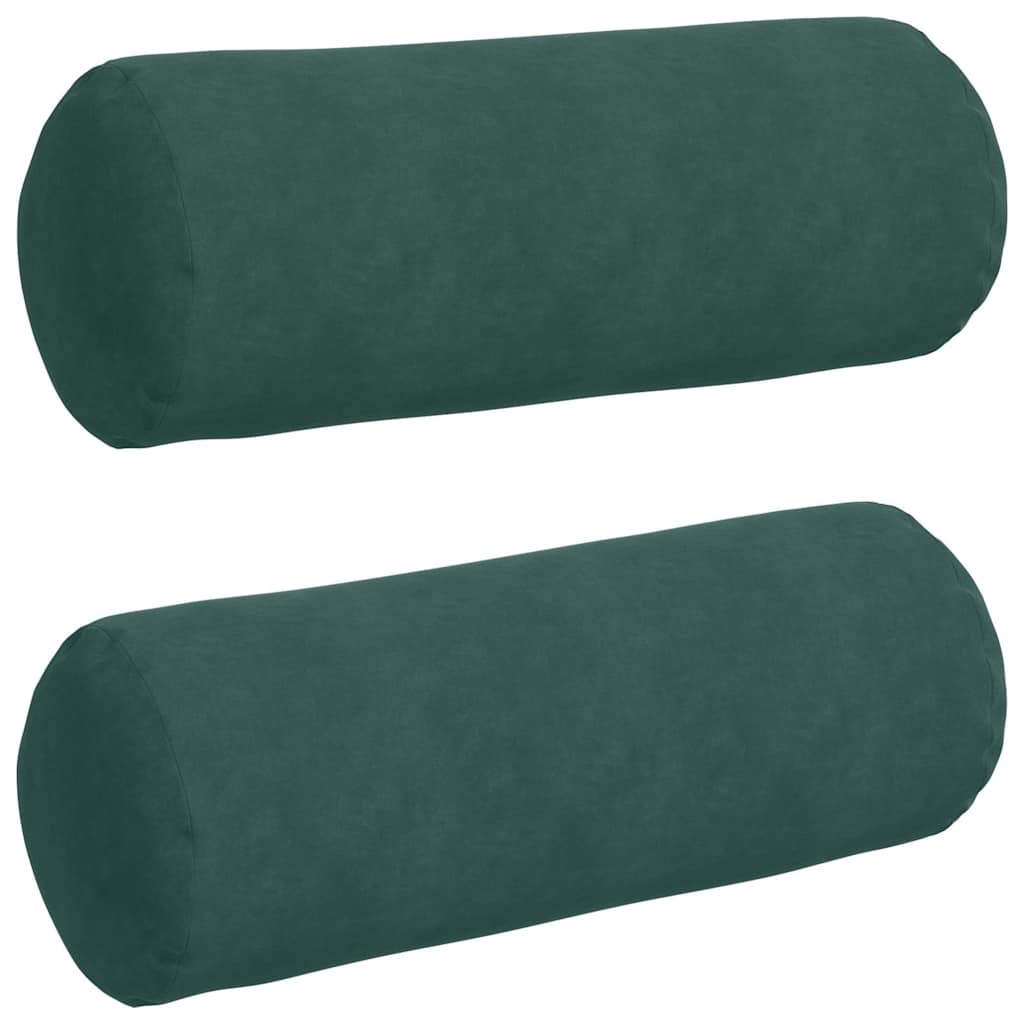 Hengerpárnák 2 pcs Sötétzöld Ø 25 x 70 cm Bársonyos szövet
