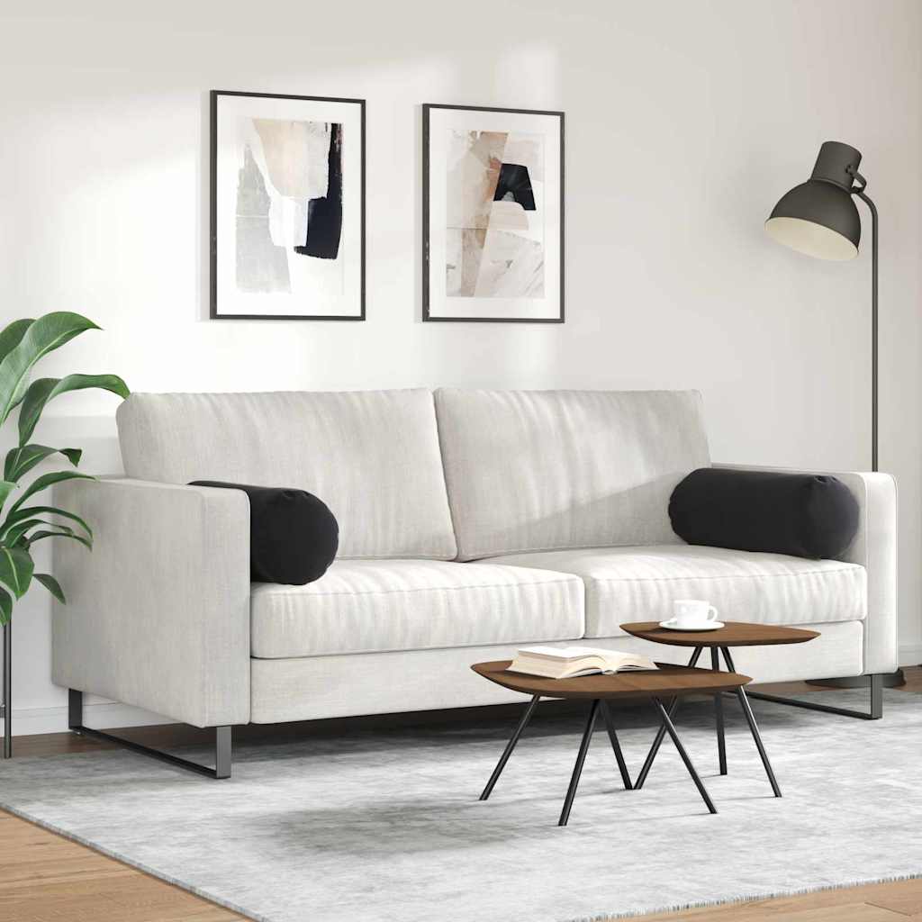 Hengerpárnák 2 pcs Fekete Ø 25 x 70 cm Bársonyos szövet