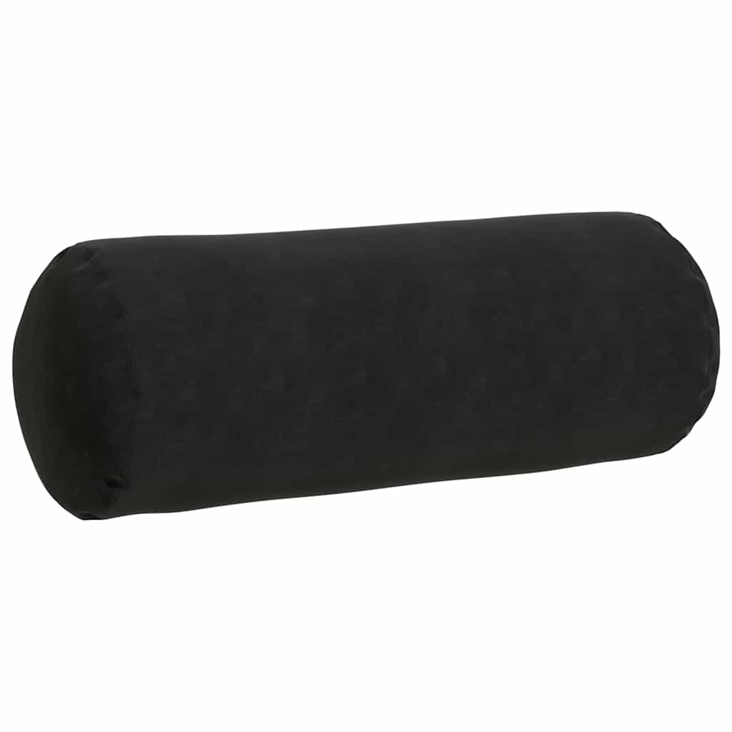 Hengerpárnák 2 pcs Fekete Ø 25 x 70 cm Bársonyos szövet
