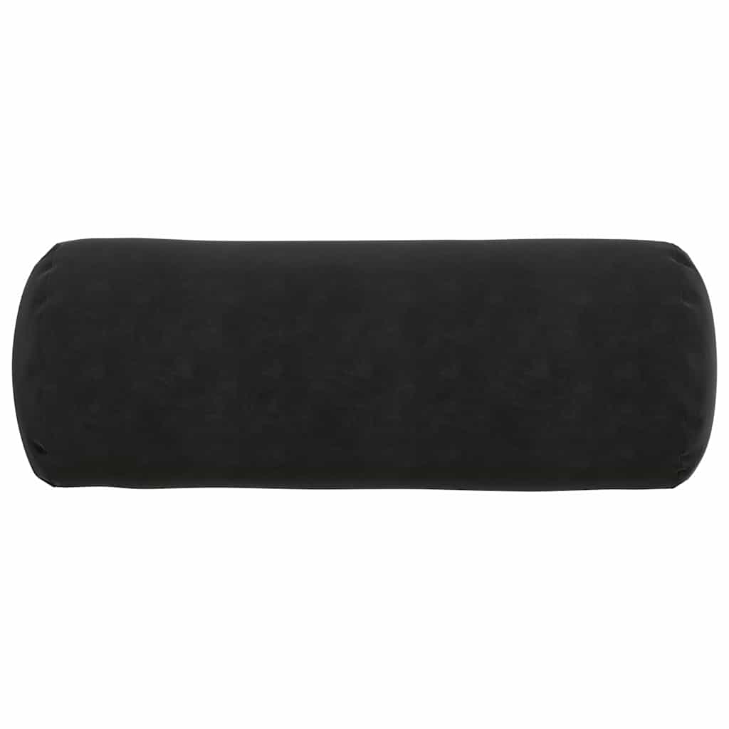 Hengerpárnák 2 pcs Fekete Ø 25 x 70 cm Bársonyos szövet