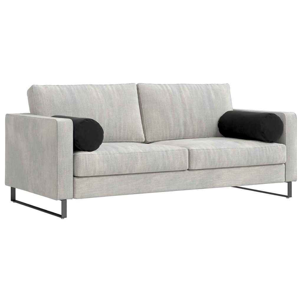 Hengerpárnák 2 pcs Fekete Ø 25 x 70 cm Bársonyos szövet