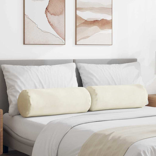 Hengerpárnák 2 pcs Krém Ø 25 x 70 cm Bársonyos szövet