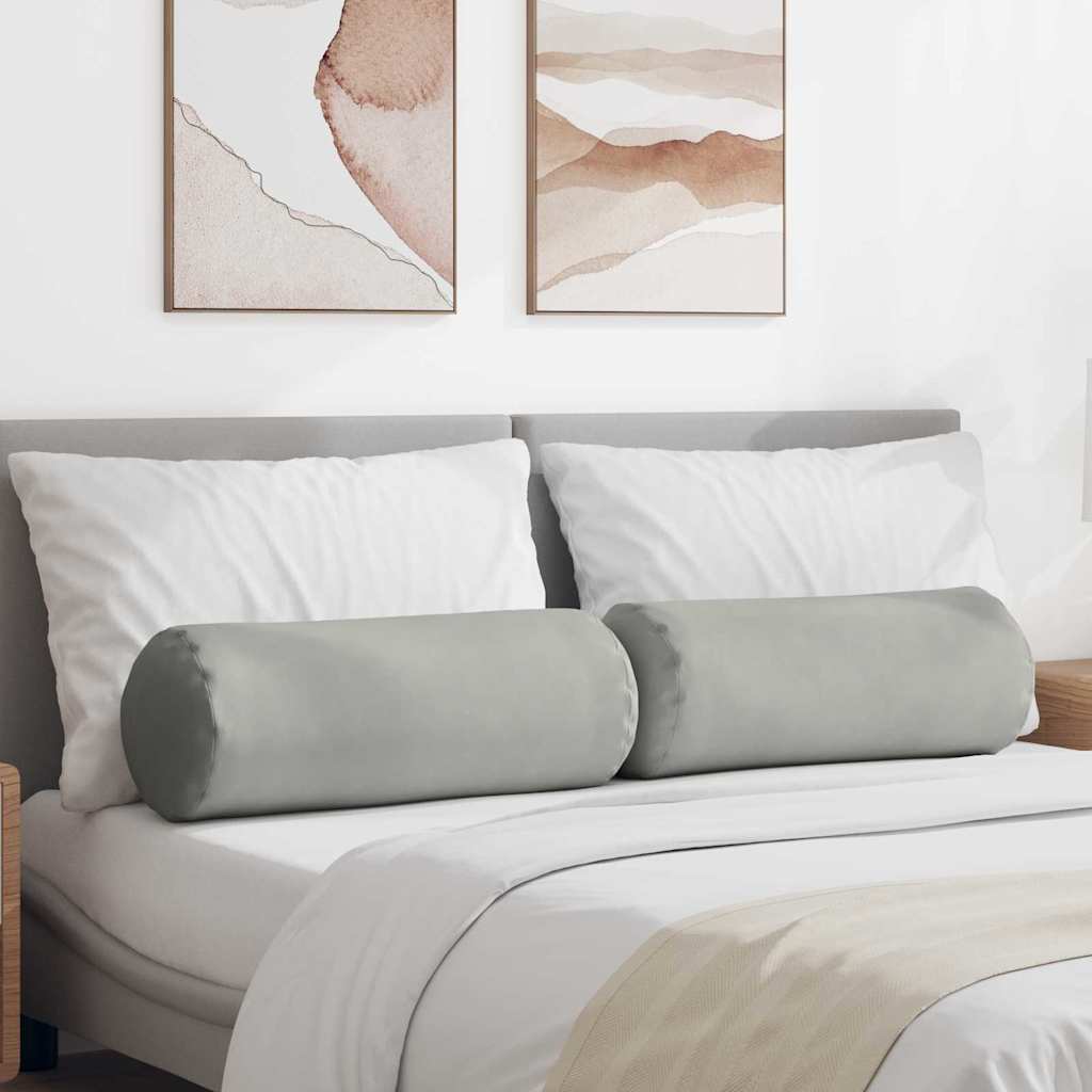 Hengerpárnák 2 pcs Világosszürke Ø 25 x 70 cm
