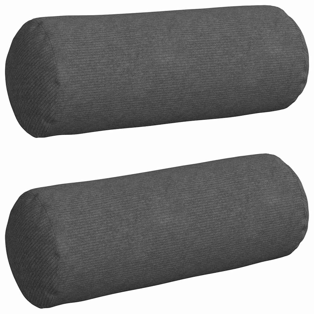Hengerpárnák 2 pcs Sötétszürke Ø 25 x 70 cm Bársonyos szövet