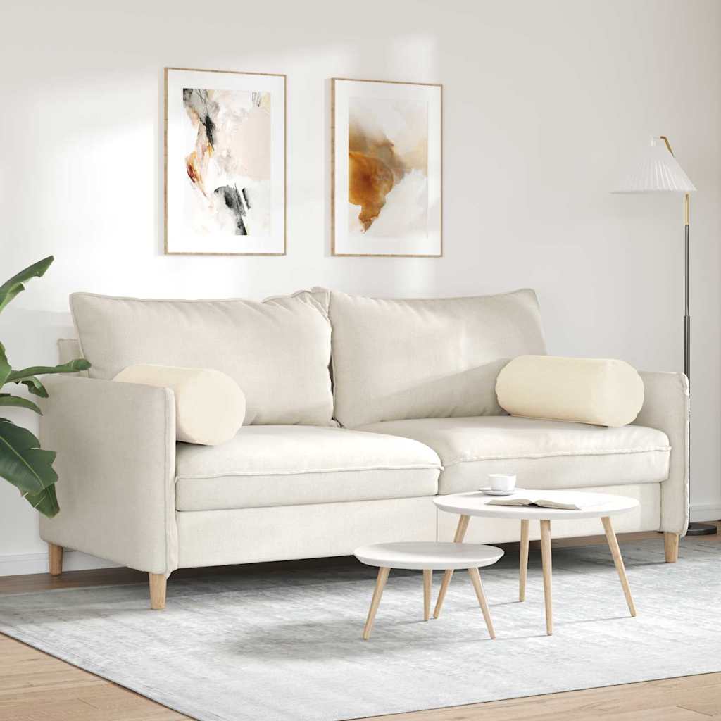 Hengerpárnák 2 pcs Krém Ø 25 x 70 cm Bársonyos szövet