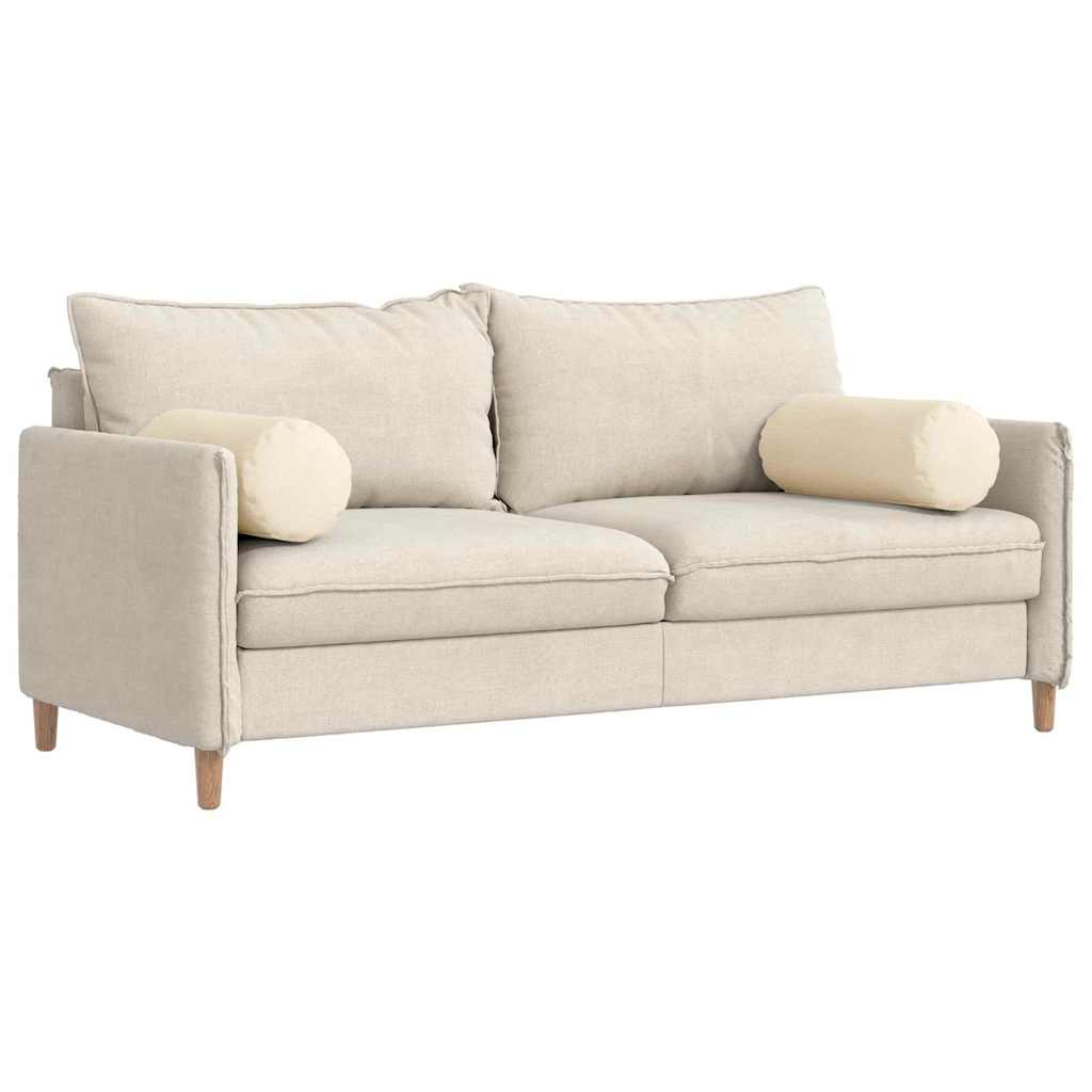Hengerpárnák 2 pcs Krém Ø 25 x 70 cm Bársonyos szövet