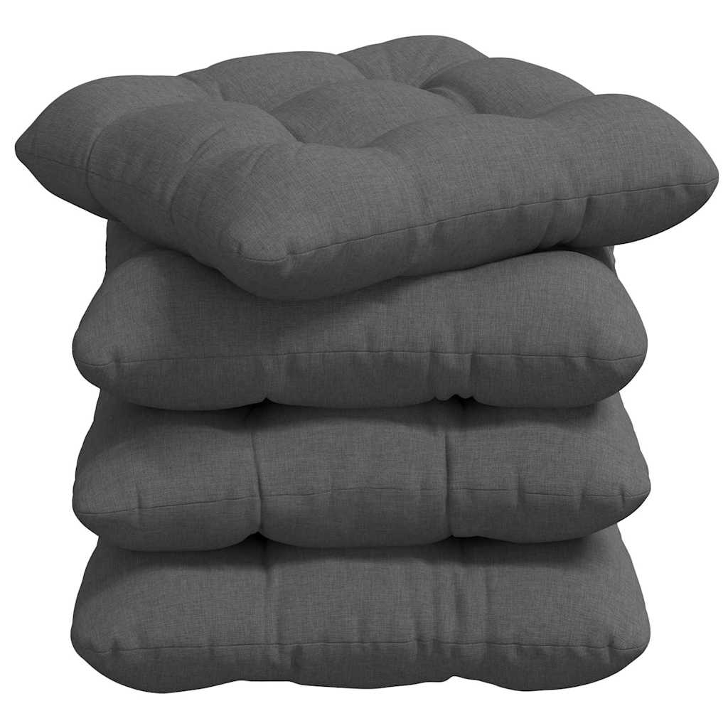 Ülőpárnák 4 pcs Szövet Sötétszürke 40 x 40 x 12 cm