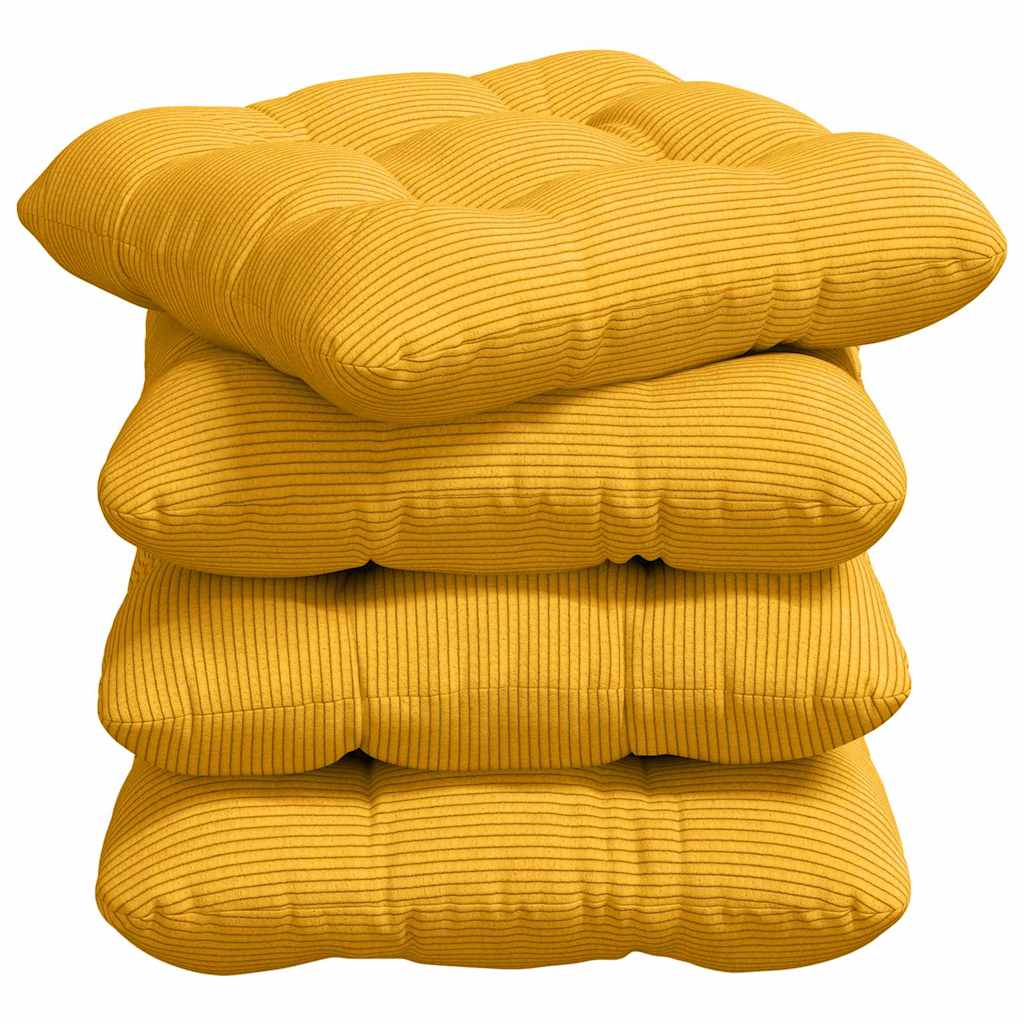 Ülőpárnák 4 pcs Bársonyos szövet Világos sárga 40 x 40 cm