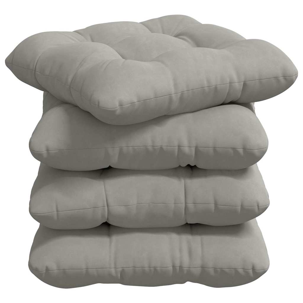 Ülőpárnák 4 pcs Mikroszálas Szövet Világosszürke 45 x 45 cm
