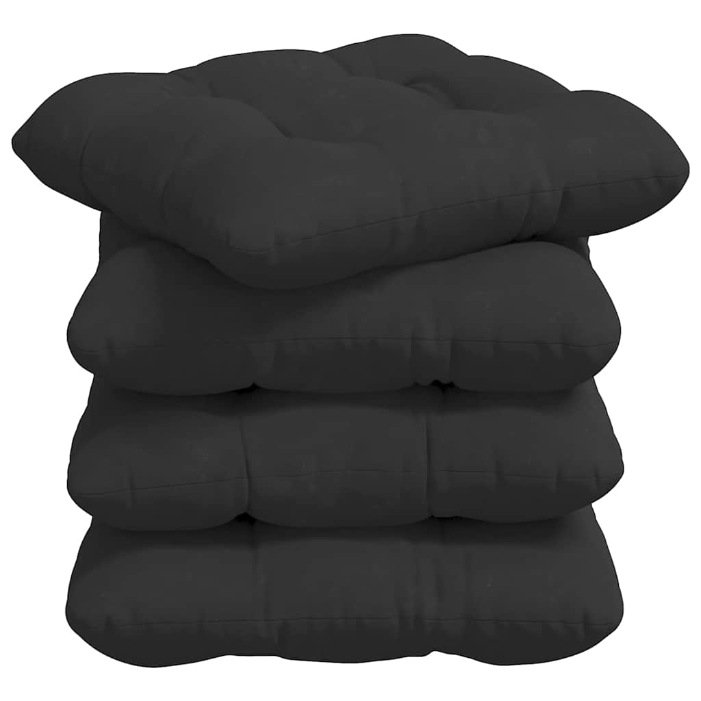 Ülőpárnák 4 pcs Mikroszálas Szövet Fekete 45 x 45 cm