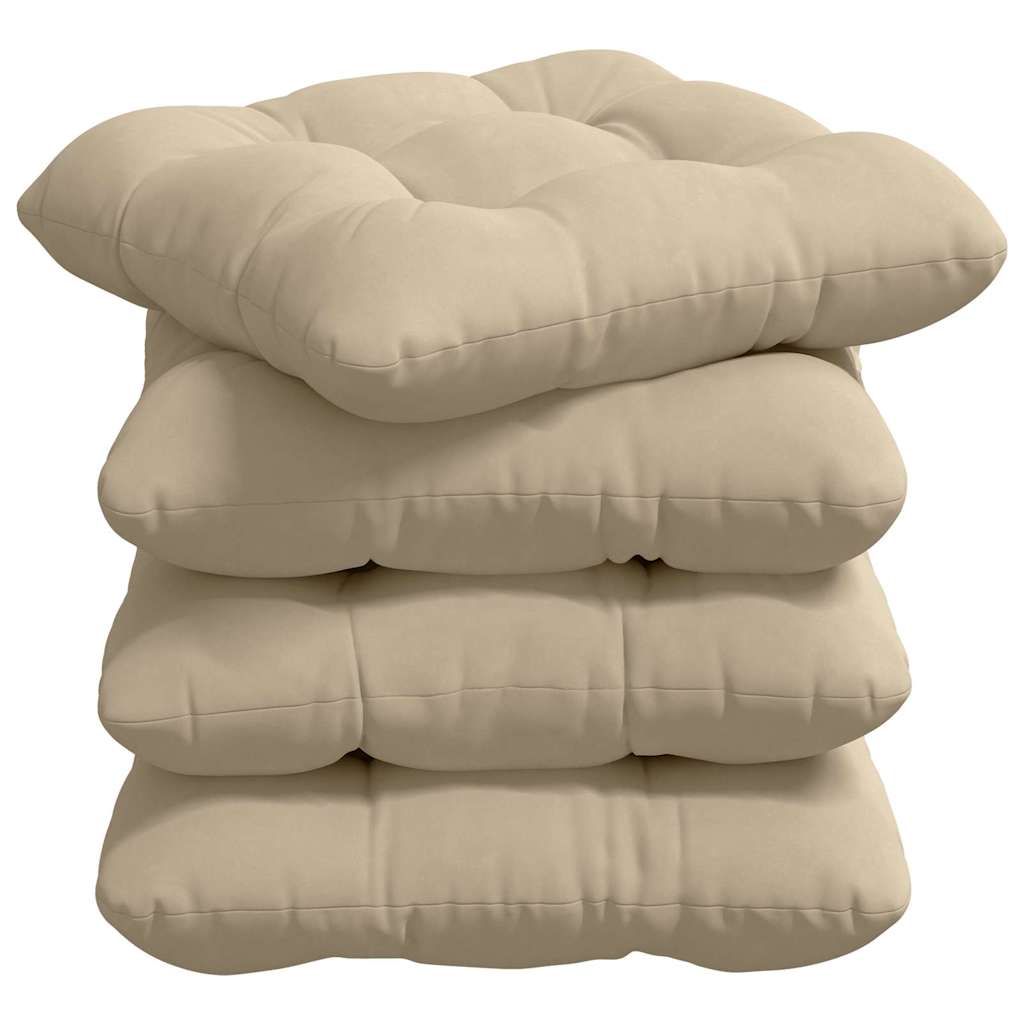Ülőpárnák 4 pcs Mikroszálas Szövet Krémszínű 45 x 45 cm
