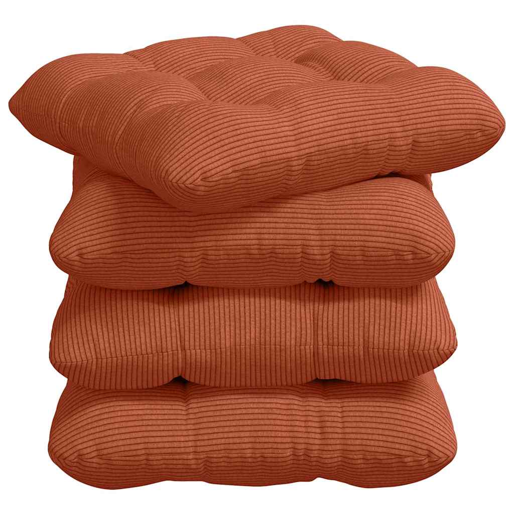 Ülőpárnák 4 pcs Bársonyos szövet Piros Narancs 45 x 45 cm