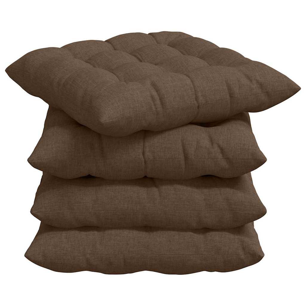 Ülőpárnák 4 pcs Szövet Barna 40 x 40 x 6 cm