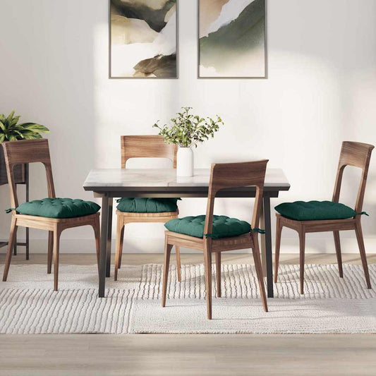 Ülőpárnák 4 pcs Sötétzöld 40 x 40 x 6 cm szövet