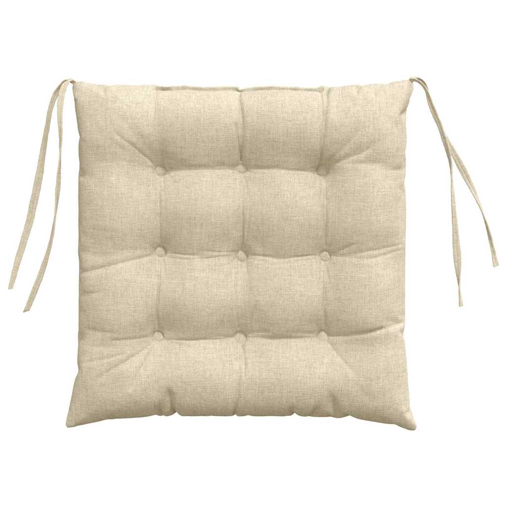 Ülőpárnák 4 pcs Szövet Krémszínű 40 x 40 x 6 cm