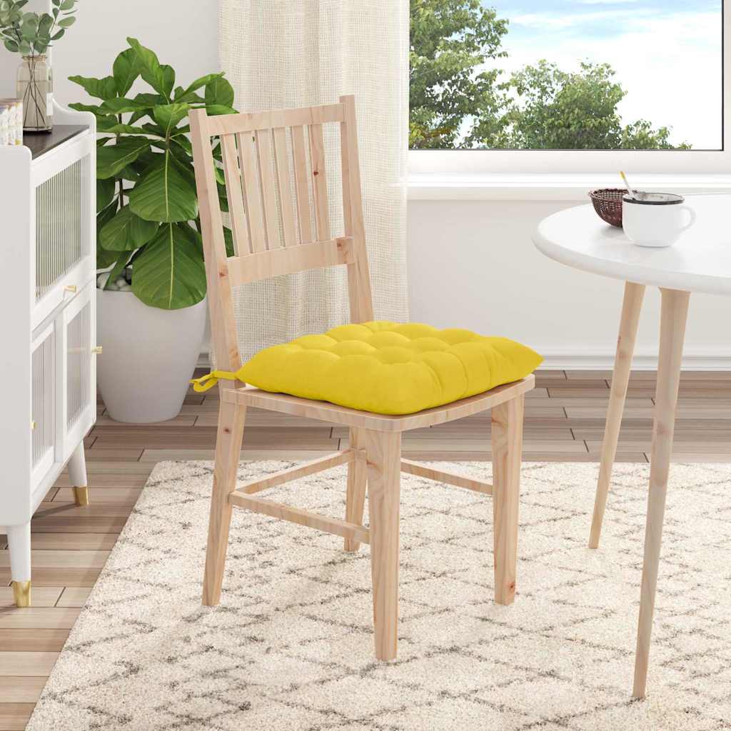 Ülőpárnák 4 pcs Szövet Világos sárga 40 x 40 x 6 cm