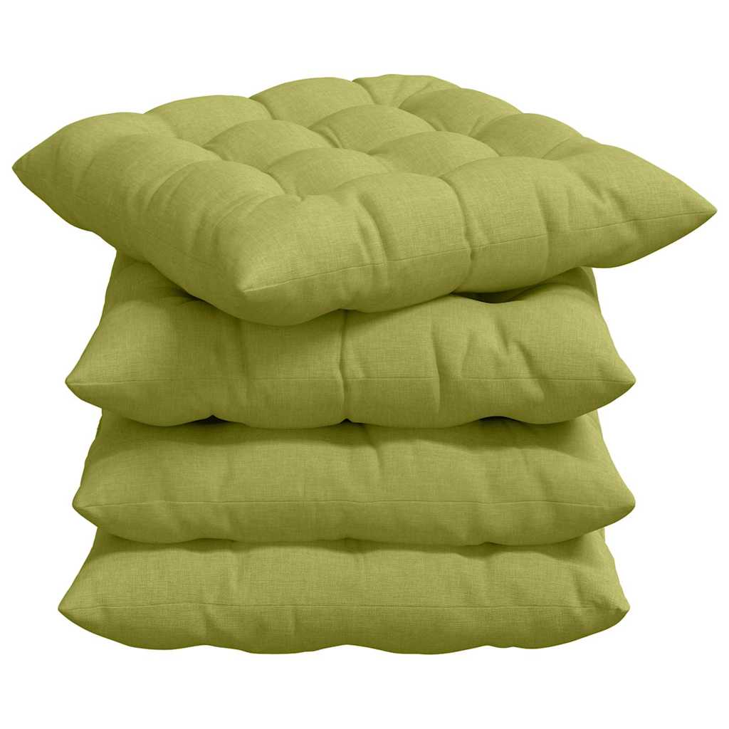 Ülőpárnák 4 pcs Szövet Világos zöld 40 x 40 x 6 cm