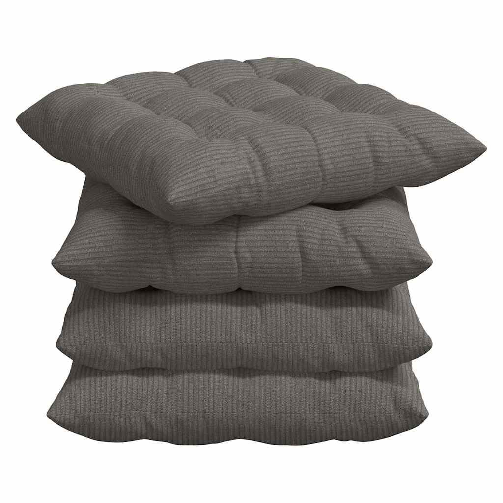 Ülőpárnák 4 pcs Bársonyos szövet Világosszürke 40 x 40 x 6 cm
