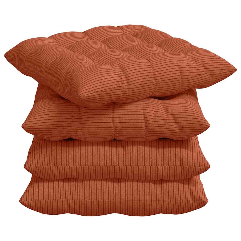 Ülőpárnák 4 pcs Bársonyos szövet Piros Narancs 40 x 40 x 6 cm