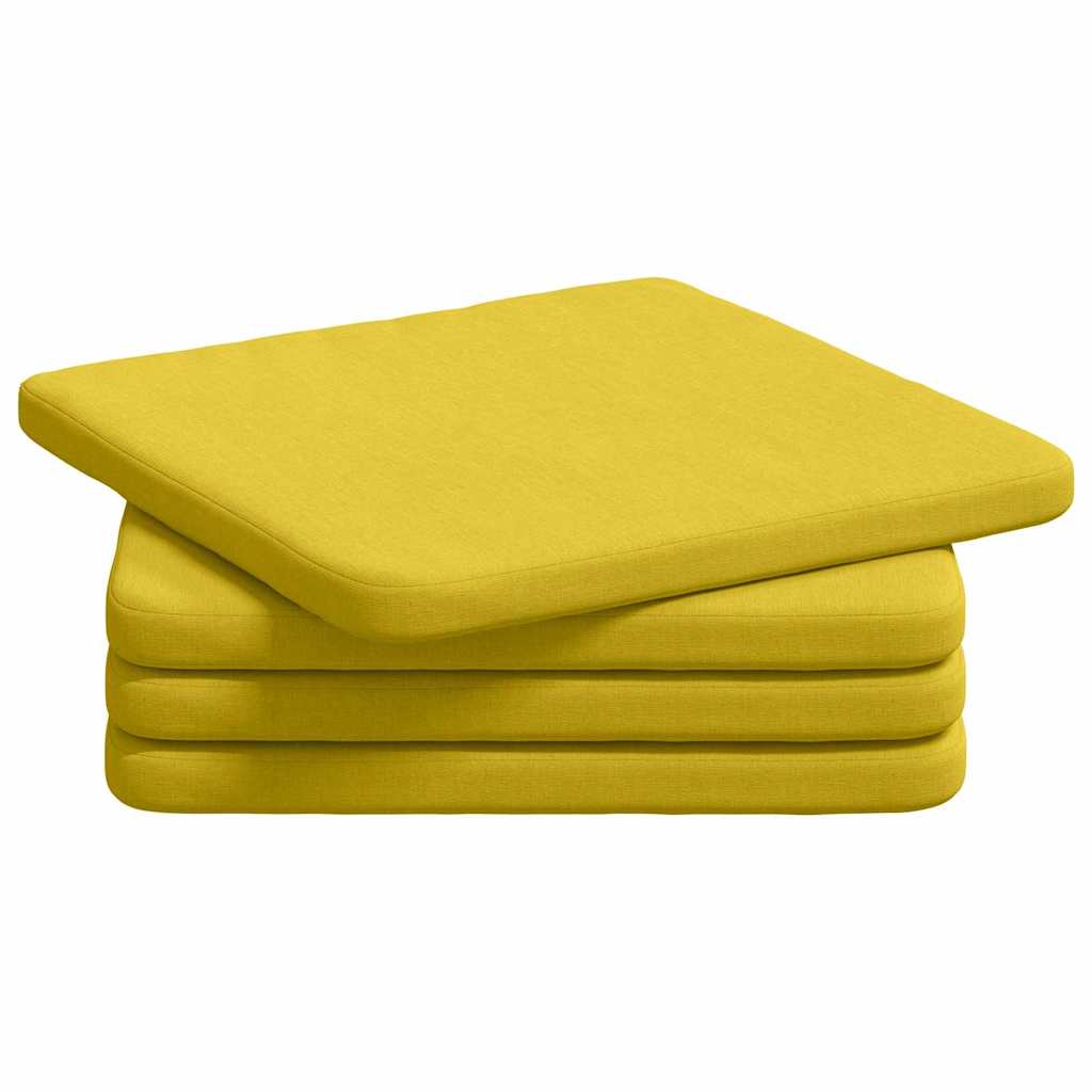 Ülőpárnák 4 pcs Világos sárga 40 x 40 x 3 cm szövet