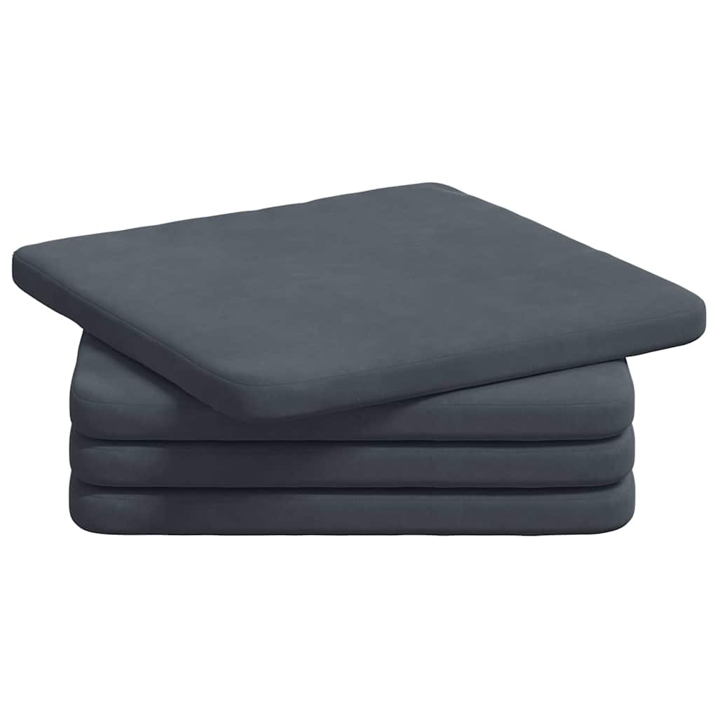 Ülőpárnák 4 pcs Sötétszürke 40 x 40 x 3 cm Bársony