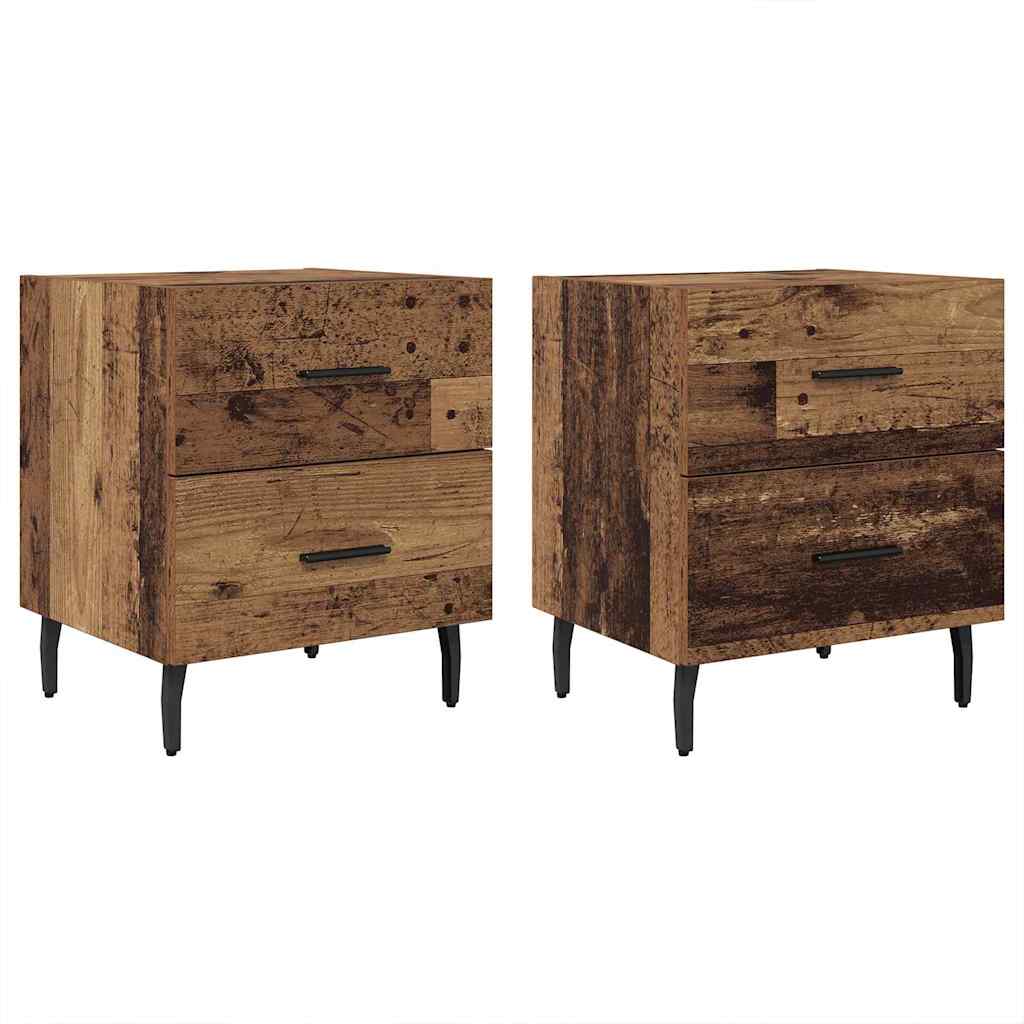 Éjjeliszekrény 2 db Öreg fa 40 x 35 x 47,5 cm Szerelt Fa