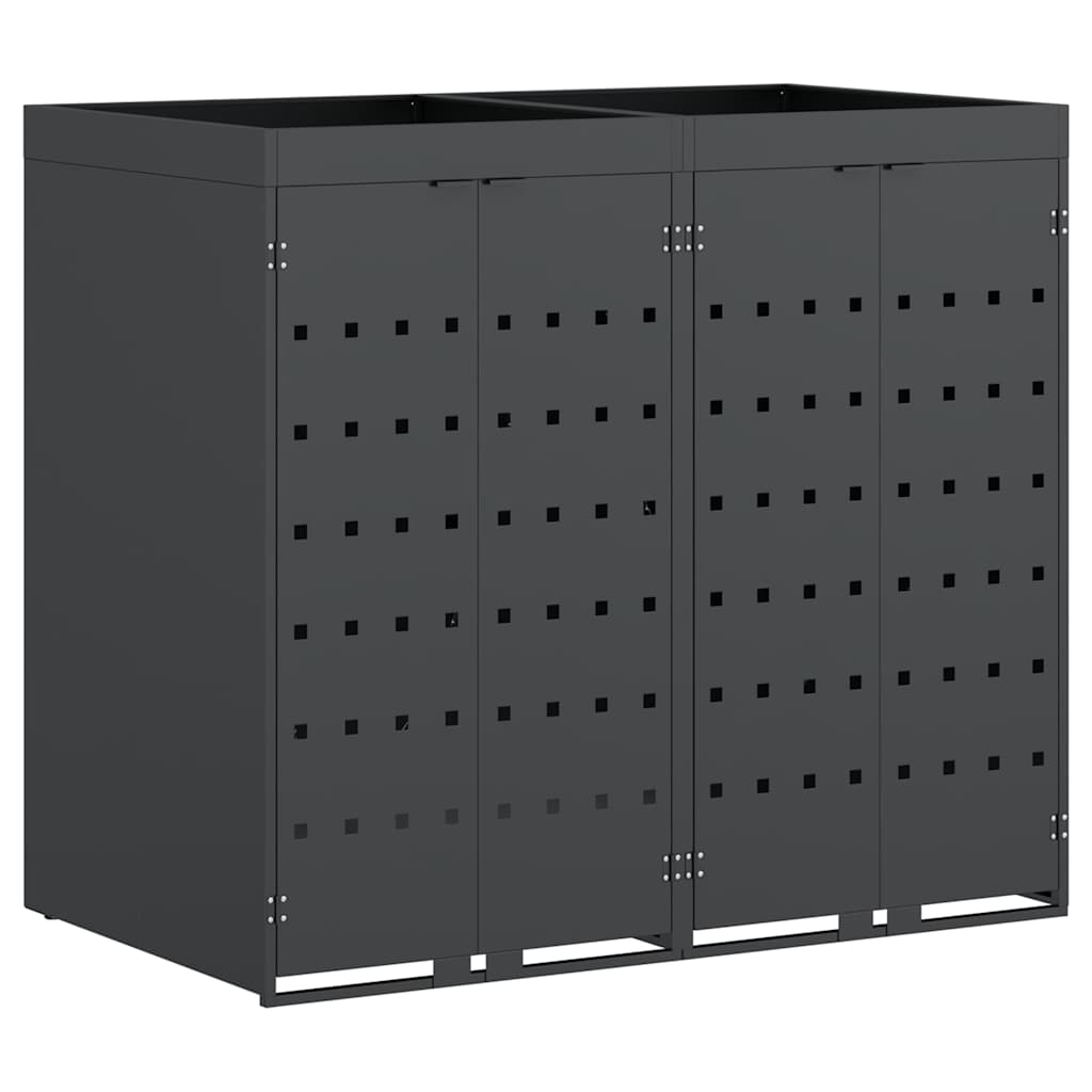 Gurulós kuka tároló 2 kukához Antracit 136 x 77,5 x 121,5 cm
