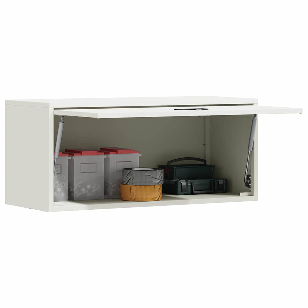 Fali szekrény a garázsba Fehér 80 x 33 x 35 cm Porfestett acél