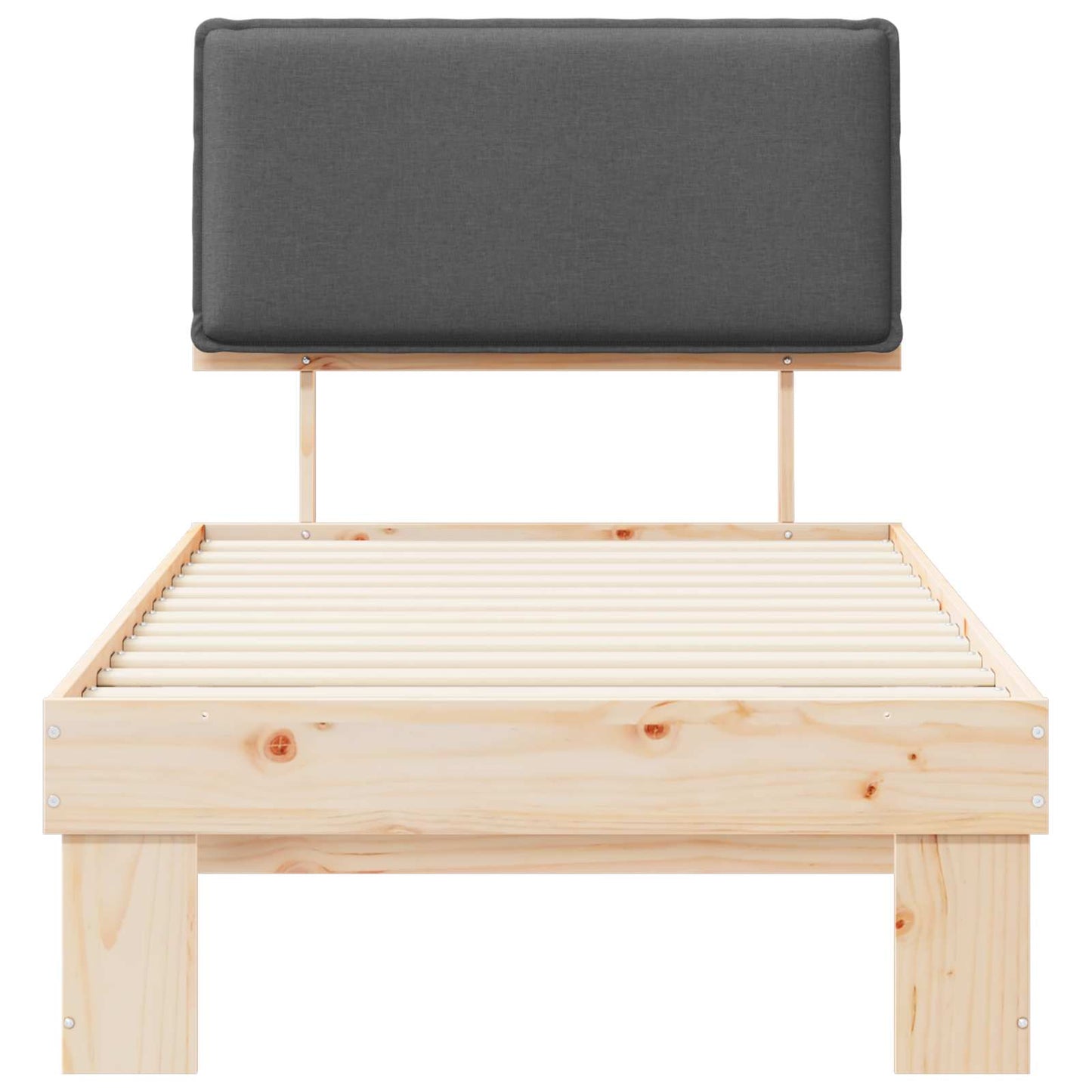 Ágykeret Kárpitozott Fejtámlával Sötétszürke 75 x 190 cm