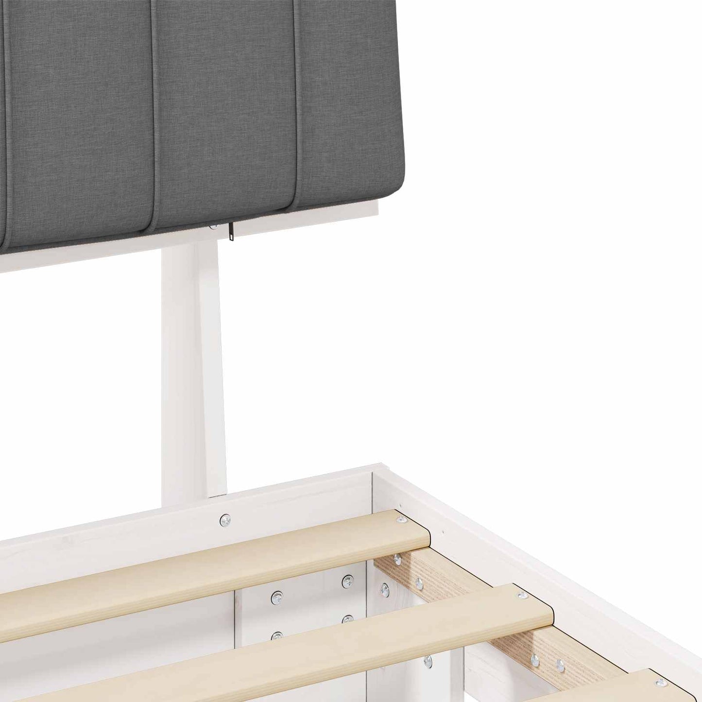 Ágykeret Kárpitozott Fejtámlával Világosszürke 140 x 190 cm