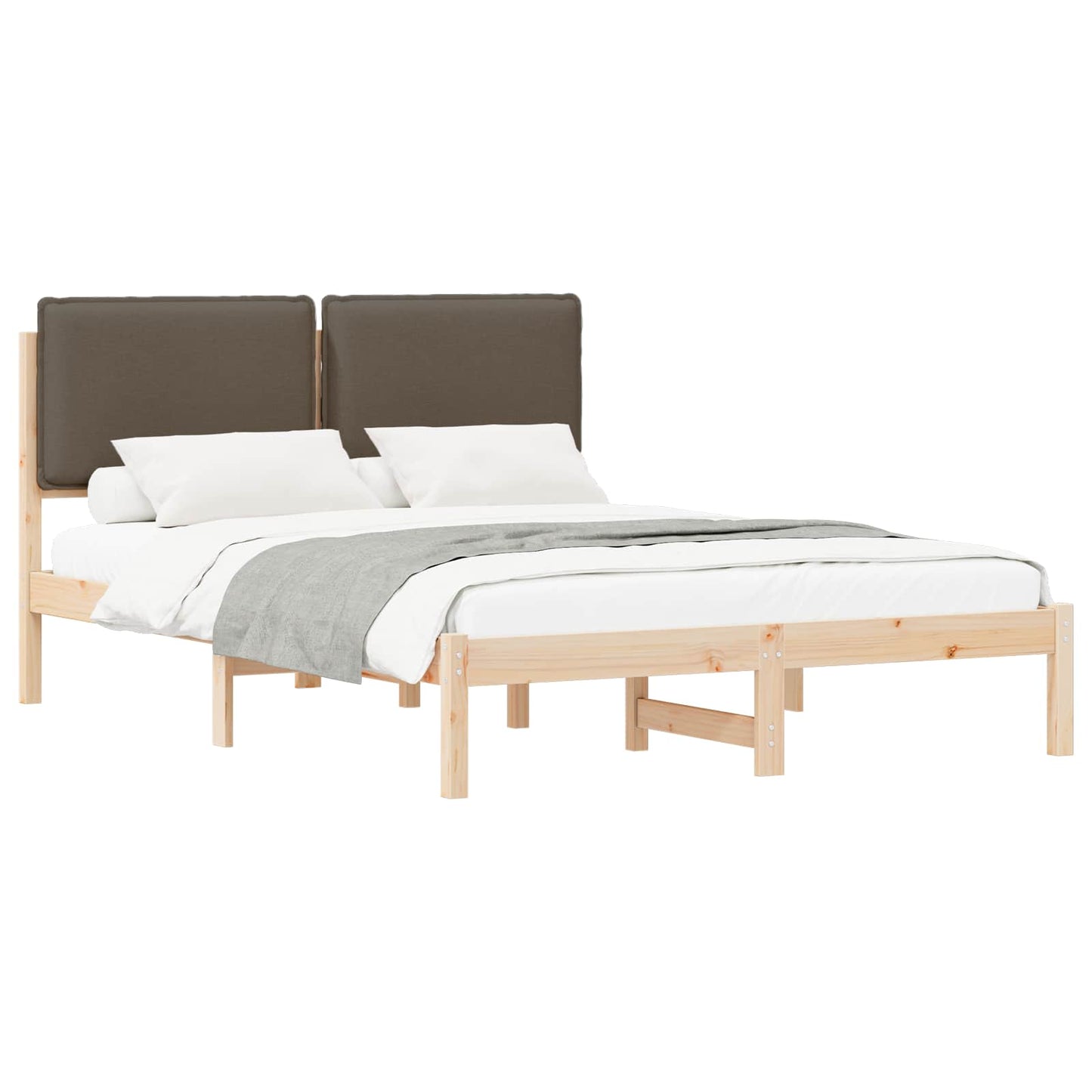 Ágykeret Kárpitozott Fejtámlával Tópszínű 120 x 190 cm
