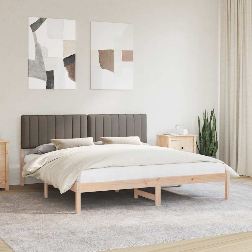Ágykeret Kárpitozott Fejtámlával Tópszínű 180 x 200 cm