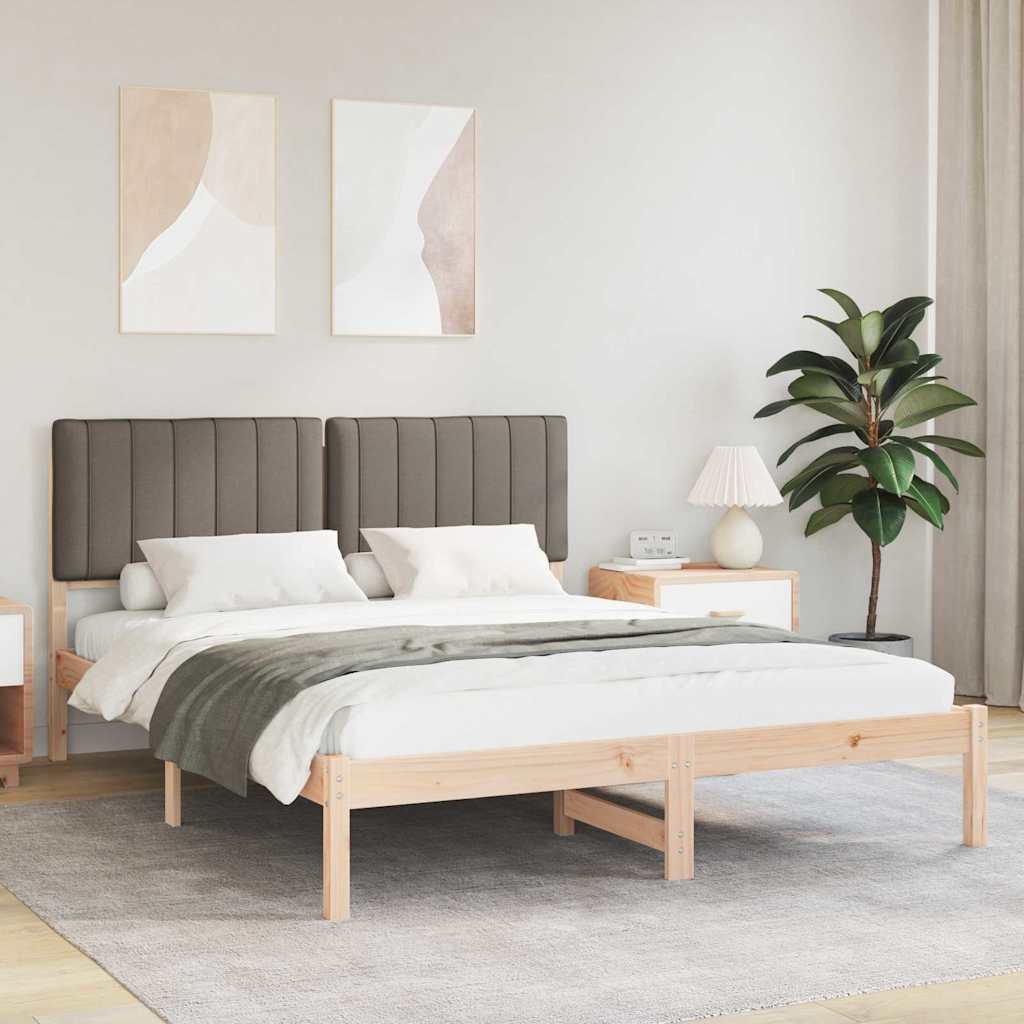 Ágykeret Kárpitozott Fejtámlával Tópszínű 150 x 200 cm
