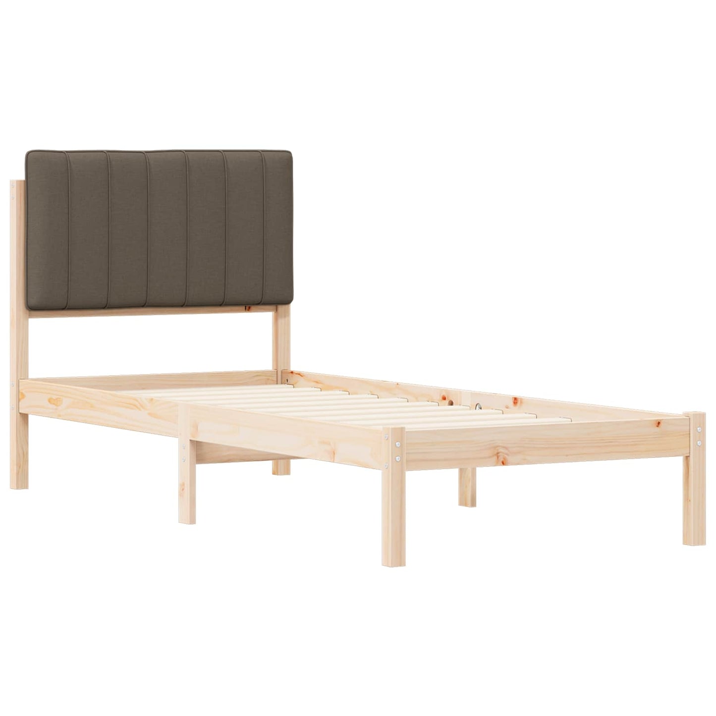 Ágykeret Kárpitozott Fejtámlával Tópszínű 75 x 190 cm