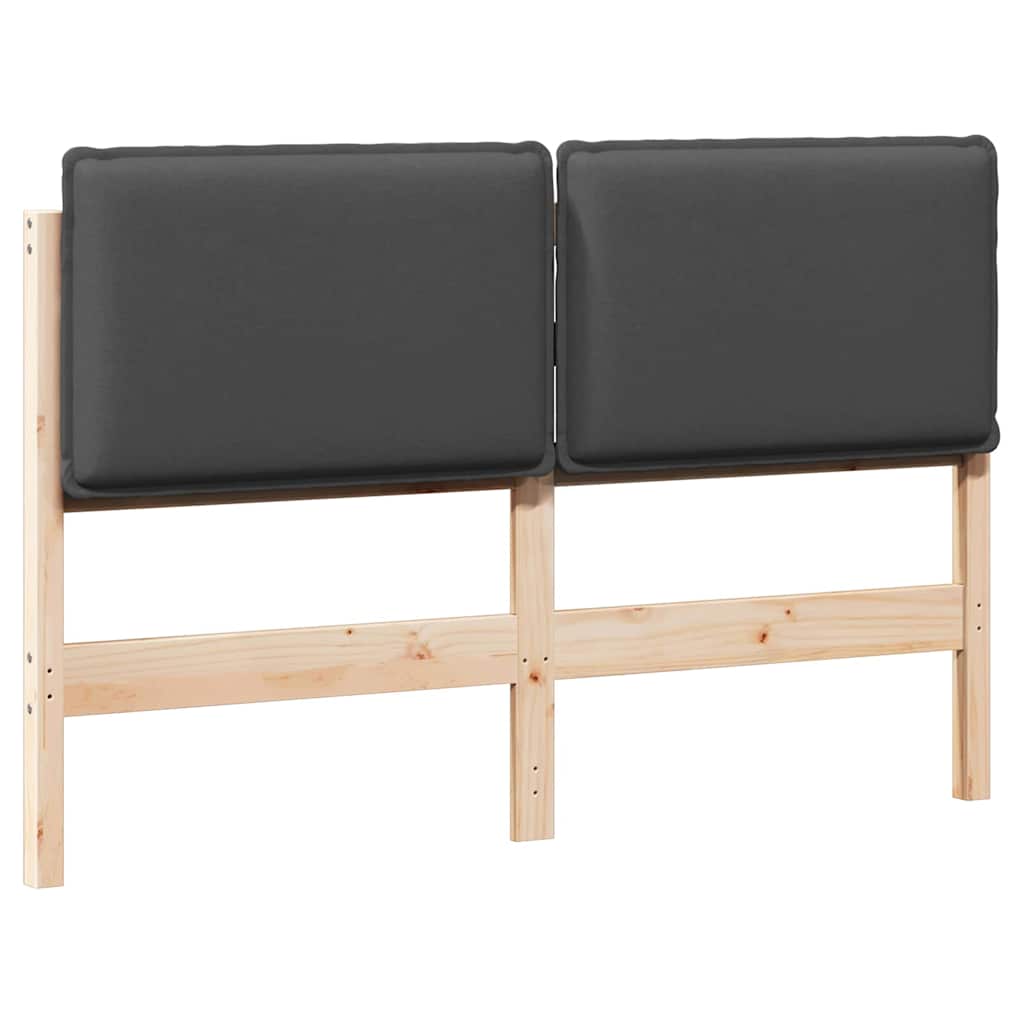 Kárpitozott fejtámla Természetes és sötétszürke Tömör fenyőfa