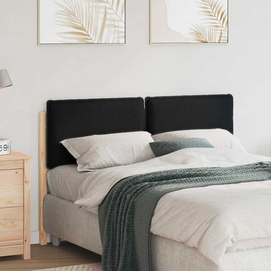 Kárpitozott fejtámla Természetes és fekete 150 cm Tömör fenyőfa