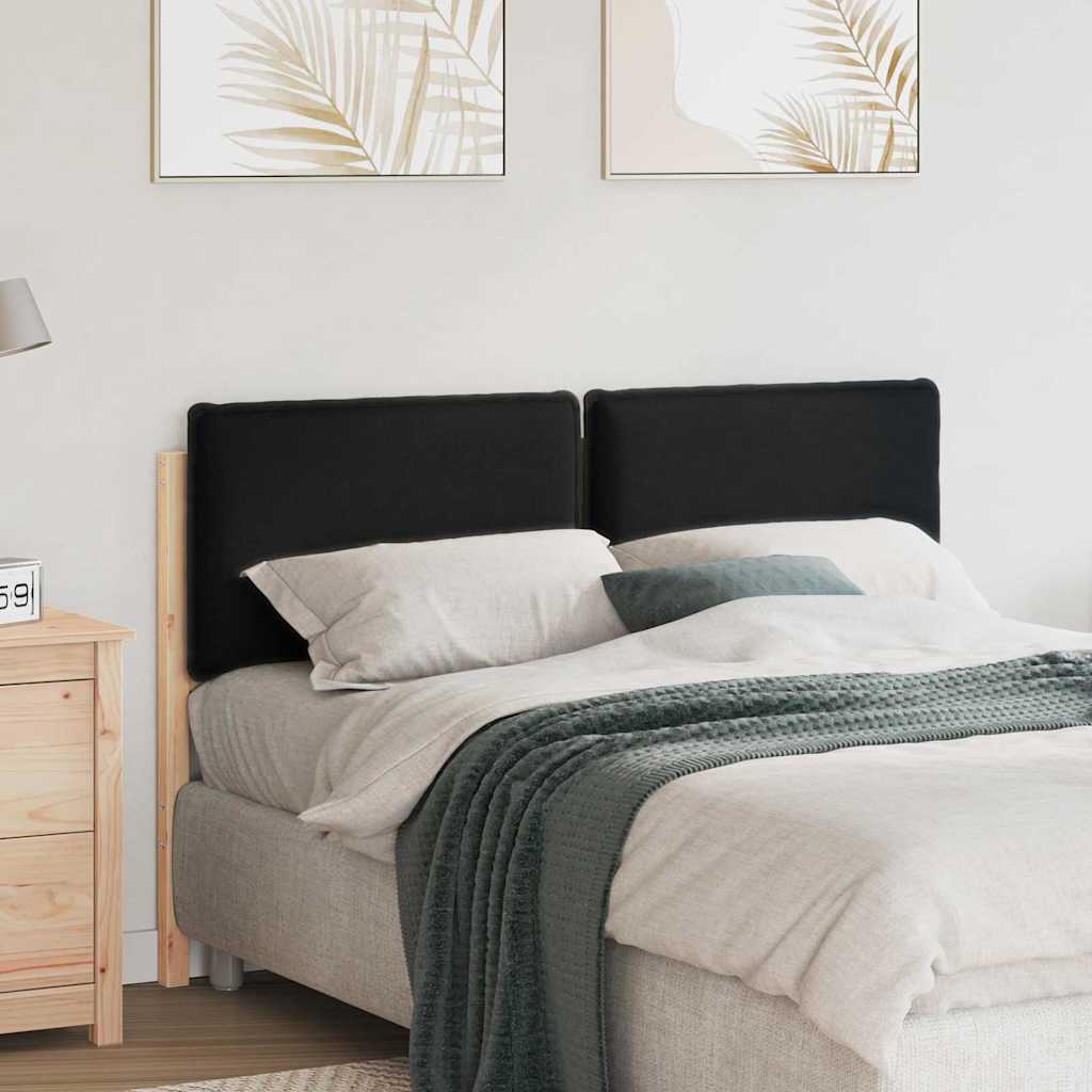 Kárpitozott fejtámla Természetes és fekete 150 cm Tömör fenyőfa