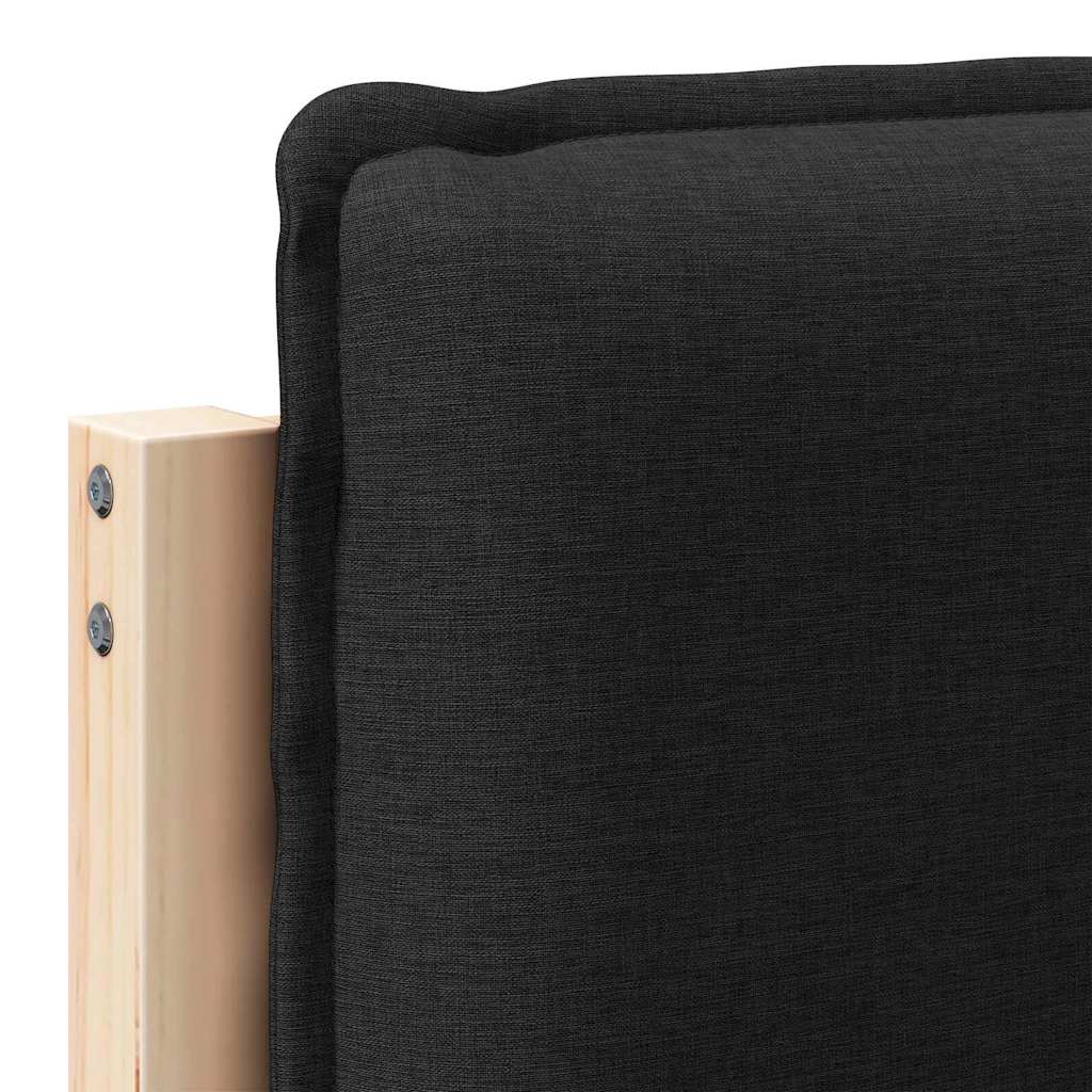 Kárpitozott fejtámla Természetes és fekete 90 cm Tömör fenyőfa