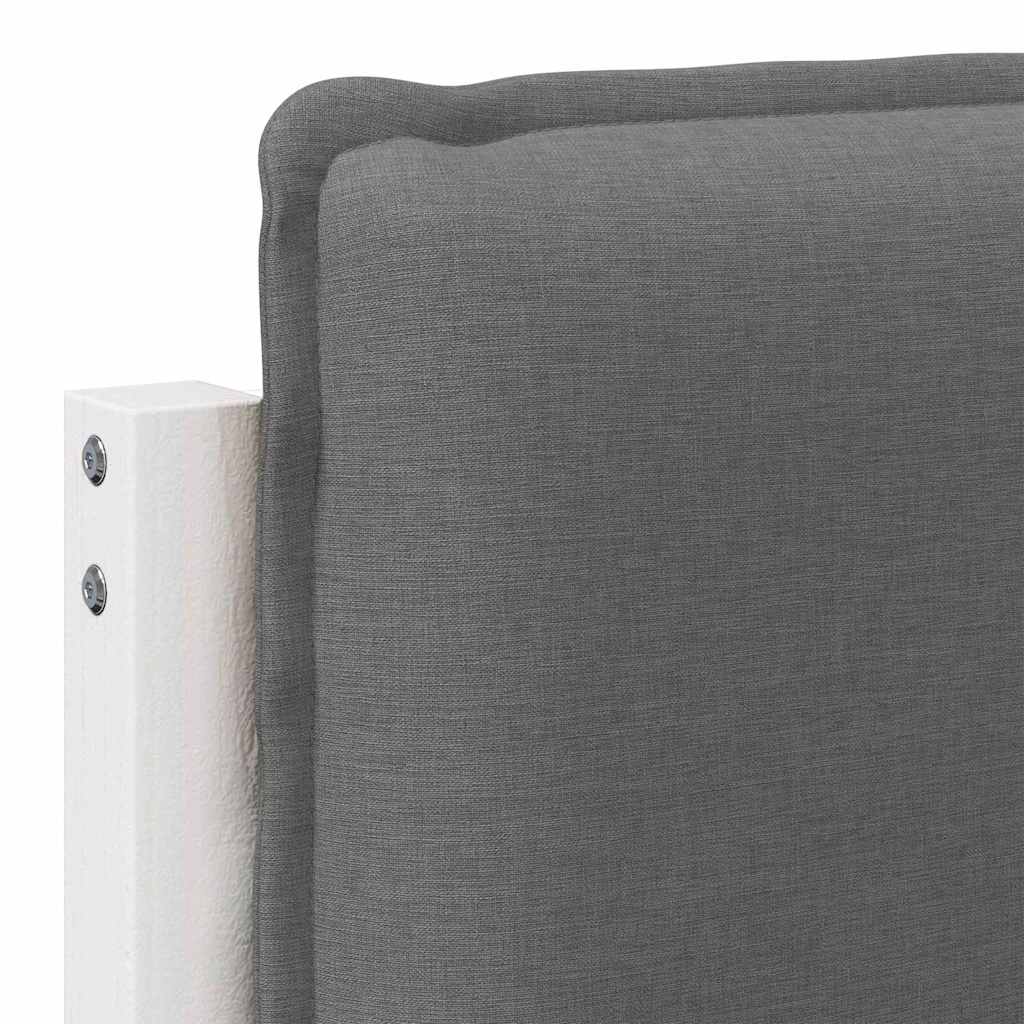 Kárpitozott fejtámla Fehér és világosszürke 90 cm Tömör fenyőfa