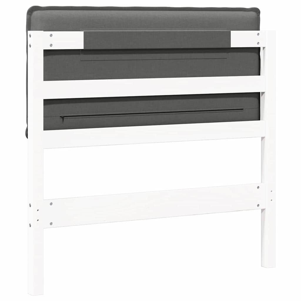 Kárpitozott fejtámla Fehér és világosszürke 80 cm Tömör fenyőfa
