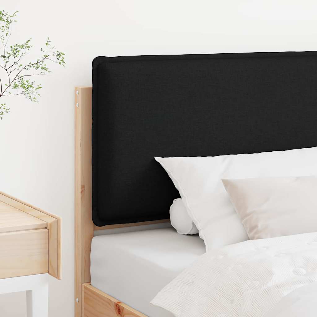 Kárpitozott fejtámla Természetes és fekete 75 cm Tömör fenyőfa