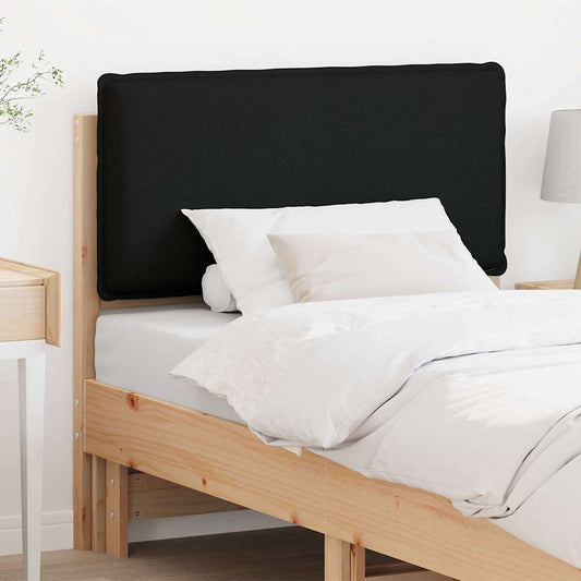 Kárpitozott fejtámla Természetes és fekete 75 cm Tömör fenyőfa